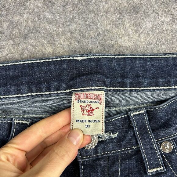 True Religion Jeans Womens 31 Bootcut Dark Wash Embellished Button Flap Pockets - Picture 4 of 16